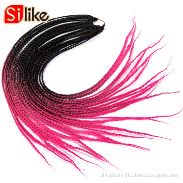 Hot Selling Ombre Red 24 inch 24 Roots/pack Heat Resistant Fiber Bulk Box Braid Crochet Synthetic Braiding Hair Extensions